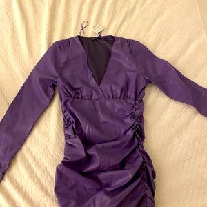Never worn faux leather bodycon Zara dress size L
